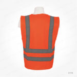 SF26 - EXECUTIVE SAFETY FABRIC VEST WITH ZIPPER & FOUR POCKETS, ORANGE PRINTING UAE - Image 2