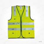 SF28 - EXECUTIVE SAFETY FABRIC VEST WITH ZIPPER & 5 POCKETS, YELLOW COLOR PRINTING UAE