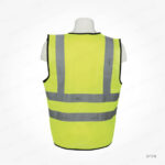 SF28 - EXECUTIVE SAFETY FABRIC VEST WITH ZIPPER & 5 POCKETS, YELLOW COLOR PRINTING UAE - Image 2