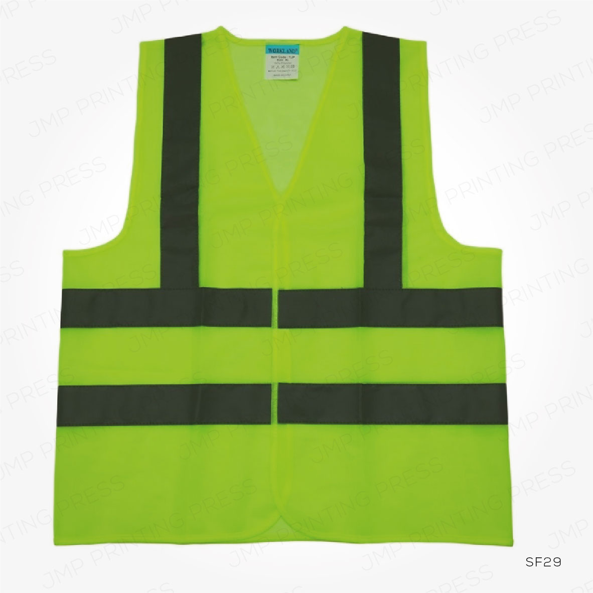 SF2910926-01 SF29 - SAFETY FABRIC VEST, FOUR LINE, YELLOW COLOR PRINTING UAE - Image 1