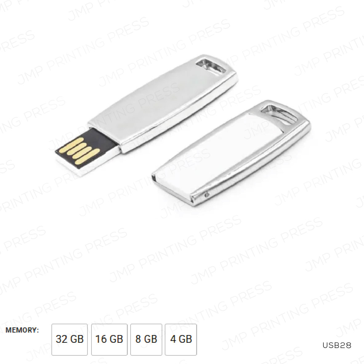USB21-30171026-08 USB28 - THIN WHITE METAL CASE USB FLASH PRINTING UAE - Image 1